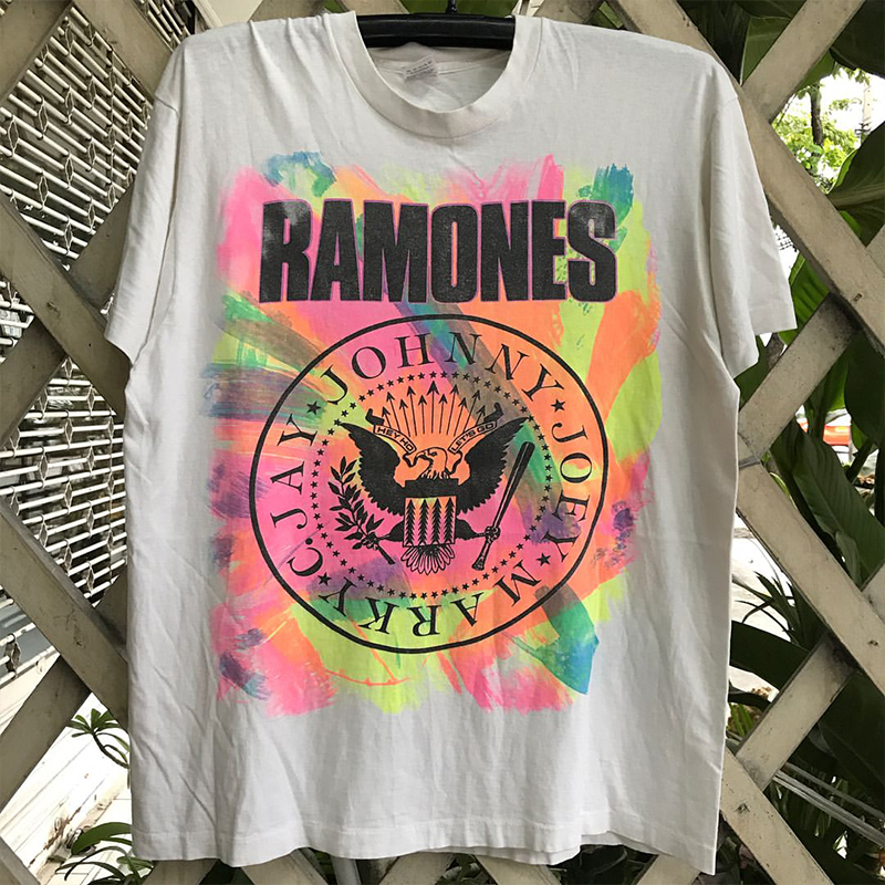 短袖T恤油墨风男女雷蒙斯乐队