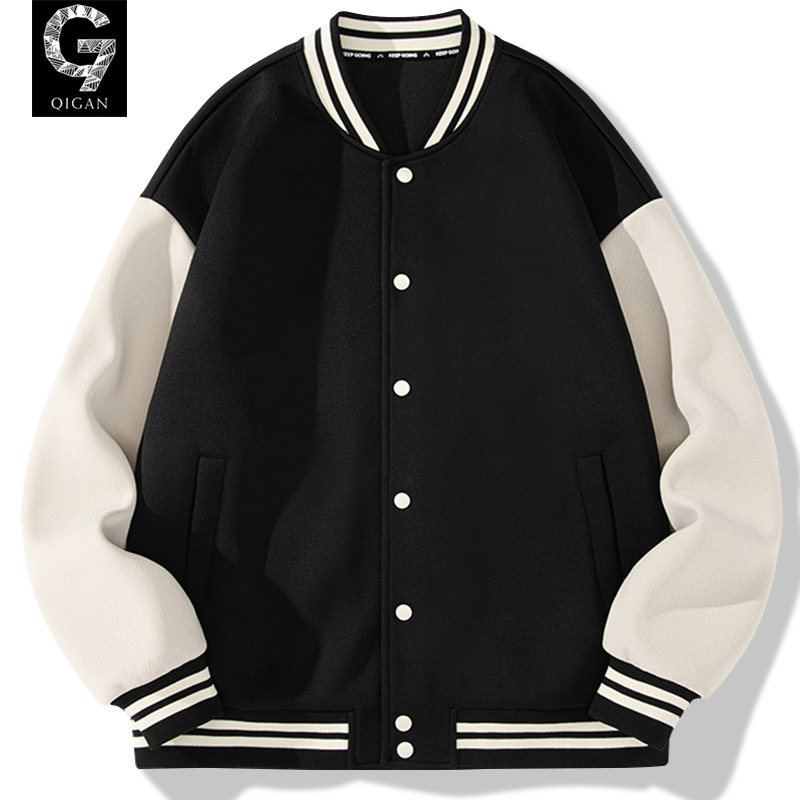 外套男款青少年美式棒球服夹克图片
