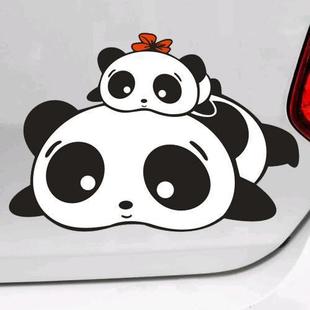 汽车划痕遮挡车贴 趴趴熊卡通熊猫可爱贴纸 车身擦痕贴车尾个性贴