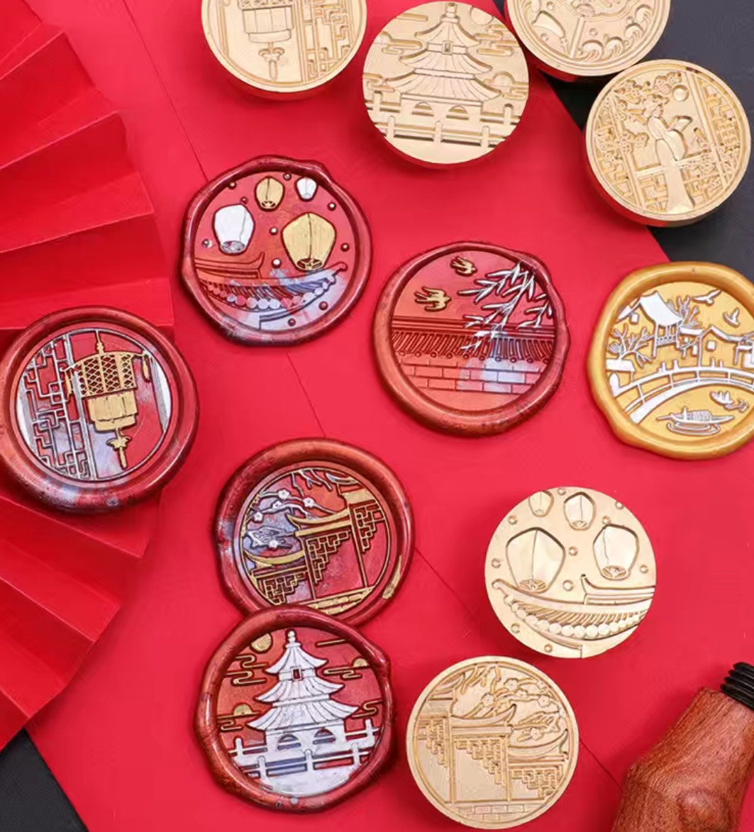 火漆印章成品 古巷系列 城楼巷子古建筑合集火漆印章头高颜值图