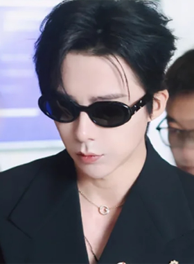 2025刘宇宁同款墨镜男椭圆形高级感方圆脸显瘦太阳镜遮阳防紫外线