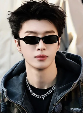 范丞丞同款墨镜男款痞帅复古方形小框偏光防紫外线近视太阳眼镜女