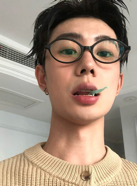 书呆子眼镜女复古椭圆小框豹纹近视可配高度数眼睛镜架男款平光镜