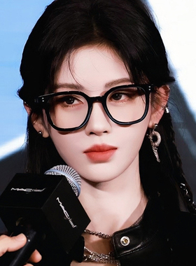 鞠婧祎同款黑框素颜眼镜女文艺复古方形平光镜小脸显瘦配近视度数