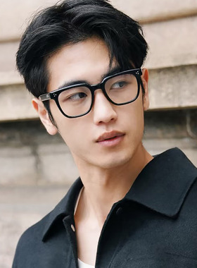 近视眼镜男款韩版复古黑框方框学生防蓝光可配高度数眼镜框架大脸