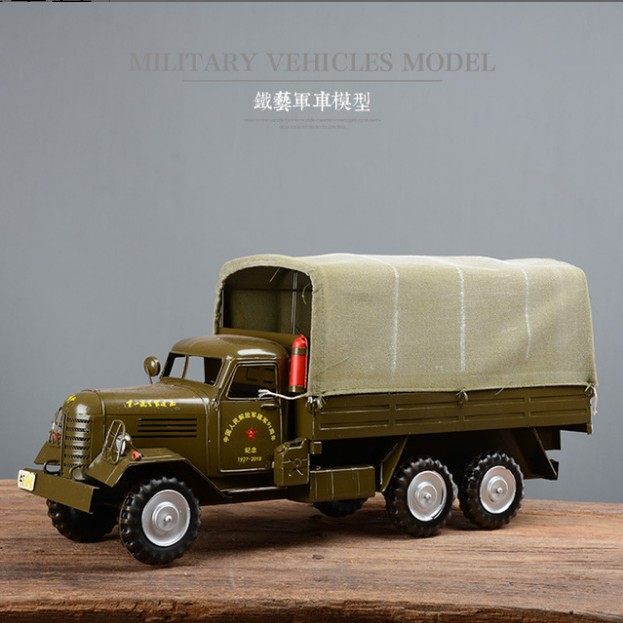 铁艺怀旧军车模型带篷布个性复古时尚家居摆件创意酒柜装饰品摆设