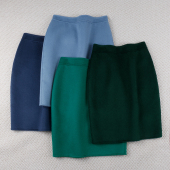 秋冬半身裙中短款 显瘦保暖腿长通勤职业OL 手工双面羊毛绒呢修身