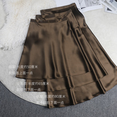 气质高雅 三醋酸咖啡色半身裙女短中长裙A字缎面伞裙鱼尾显瘦贵气