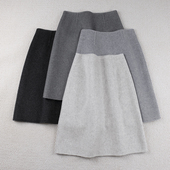 秋冬半身裙女双面羊绒毛呢aA版 中长款 文艺保暖百搭通勤OL浅中深灰