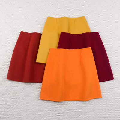 真羊毛品质双面毛呢短裙A版