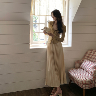 剁椒小姐 圣马丁假日 小众设计感休闲阔腿百褶长裤女