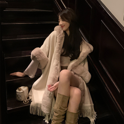 剁椒sweetmoon仿羊绒斗篷披肩