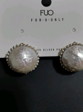 FUO耳钉珍珠饰品