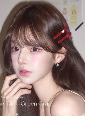 新年红色苹果发夹女边夹侧边可爱前额刘海夹高级感韩系鸭嘴夹发饰