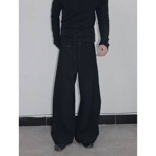 子 裤 高级感复古垂感双褶休闲西裤 男女宽松直筒cleanfit阔腿西装