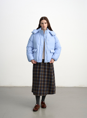 【五百推荐】PIERZ 冬季白鸭绒立领可拆卸帽抽绳短款外套