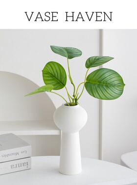 超好看白色简约现代北欧氛围感花瓶客厅玄关积木花网红爆款插花器
