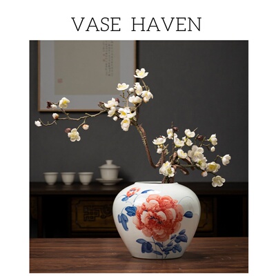 宋代美学景德镇新中式手绘插花瓶