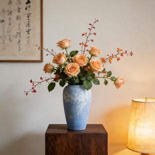 宋代宋式美学特别好看高端大气上档次氛围感花瓶冬青雪柳腊梅花器