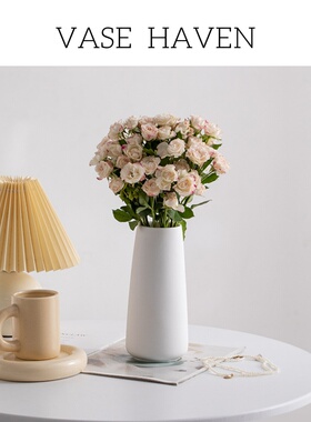 超好看北欧现代简约创意白色氛围感花瓶干花水培客厅桌面绝美花器