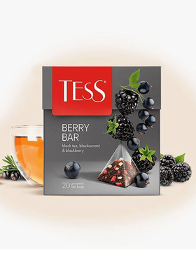 俄罗斯茶进口TESS牌黑加仑黑莓味果茶三角茶包36克