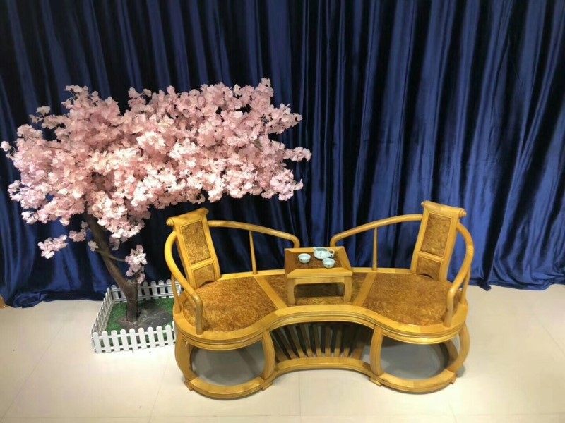 新品黄金樟沙发情人椅两件套阳台客厅椅子红木家具摆件连体圈椅
