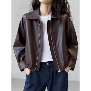 百搭气质皮衣外套高级感漂亮穿搭上衣女装 韩系时尚 新款 2025年冬季