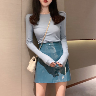 2026新款绵羊皮真皮高腰皮裙时尚套装女套装洋气时尚女套装时髦