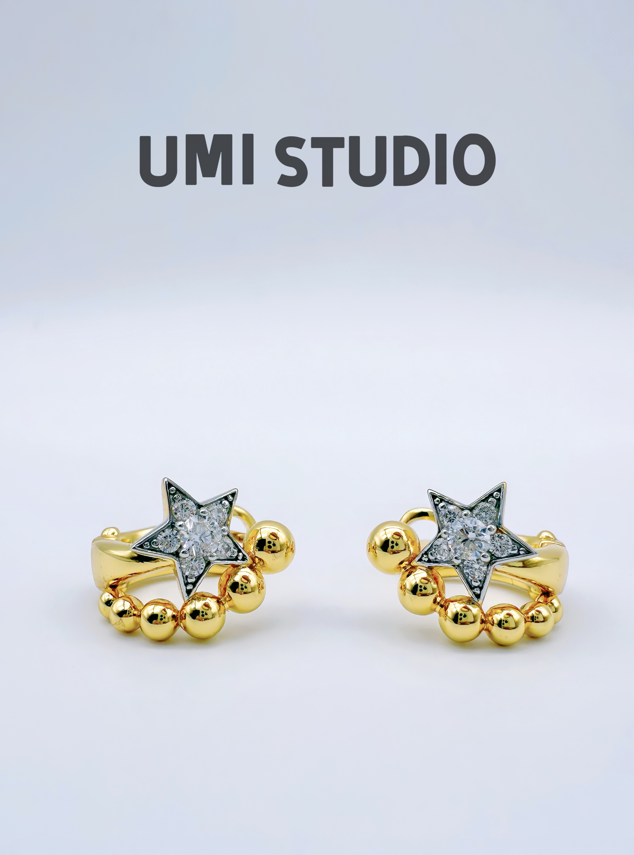 UMI家·轻珠宝/S925银镀k金星河闪耀滚泡泡耳饰ins风高级时尚精致