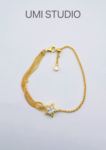 UMI家·轻珠宝 S925银镀k金·流星雨手链多层链小众设计可调节