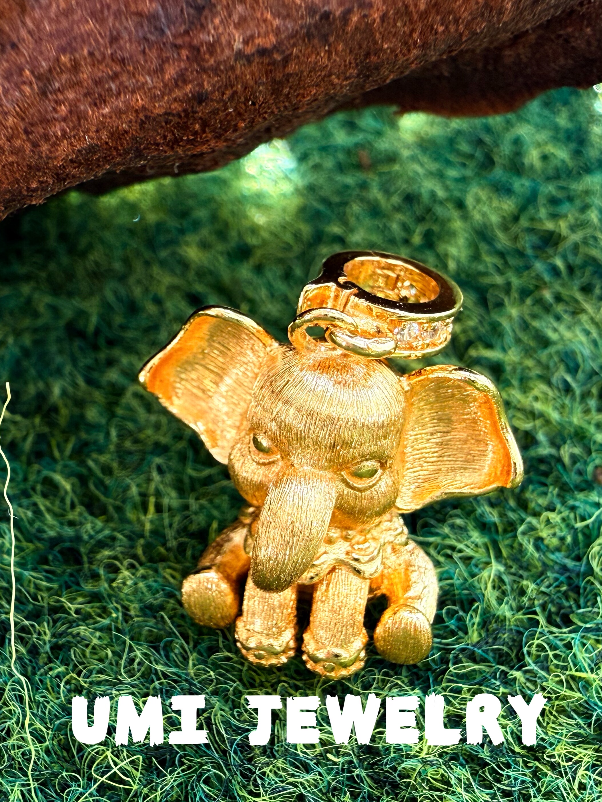 UMI【小飞象】S925银镀k金小众设计拉丝轻奢高级感吊坠项链甜美