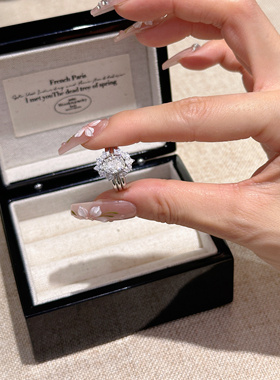 UMI家·轻珠宝/S925银镀金·三层设计花圆满钻女戒情人节好礼高级