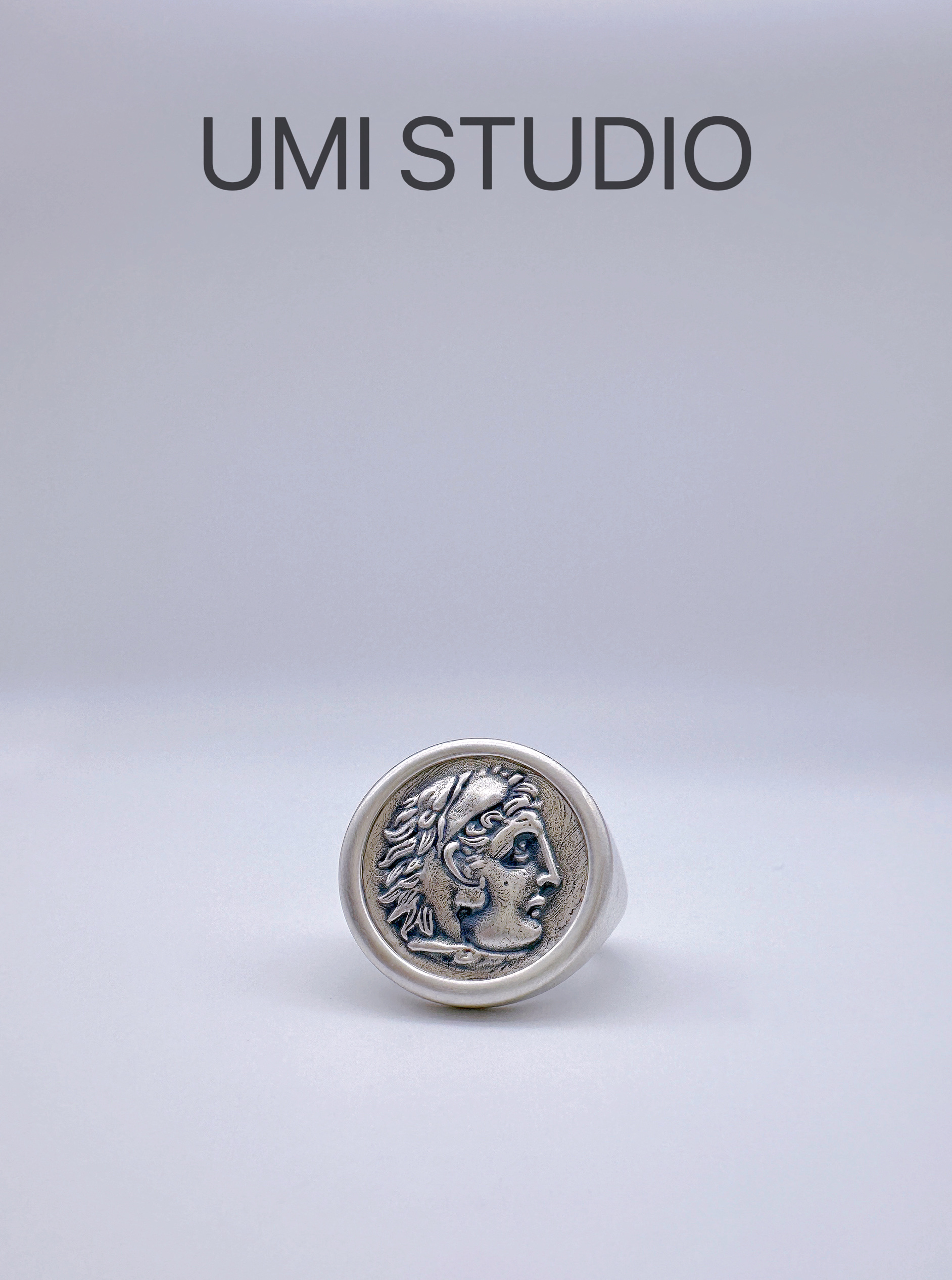 UMI家·轻珠宝/S925银复古配色大力神复刻币戒指高级帅气男女可戴