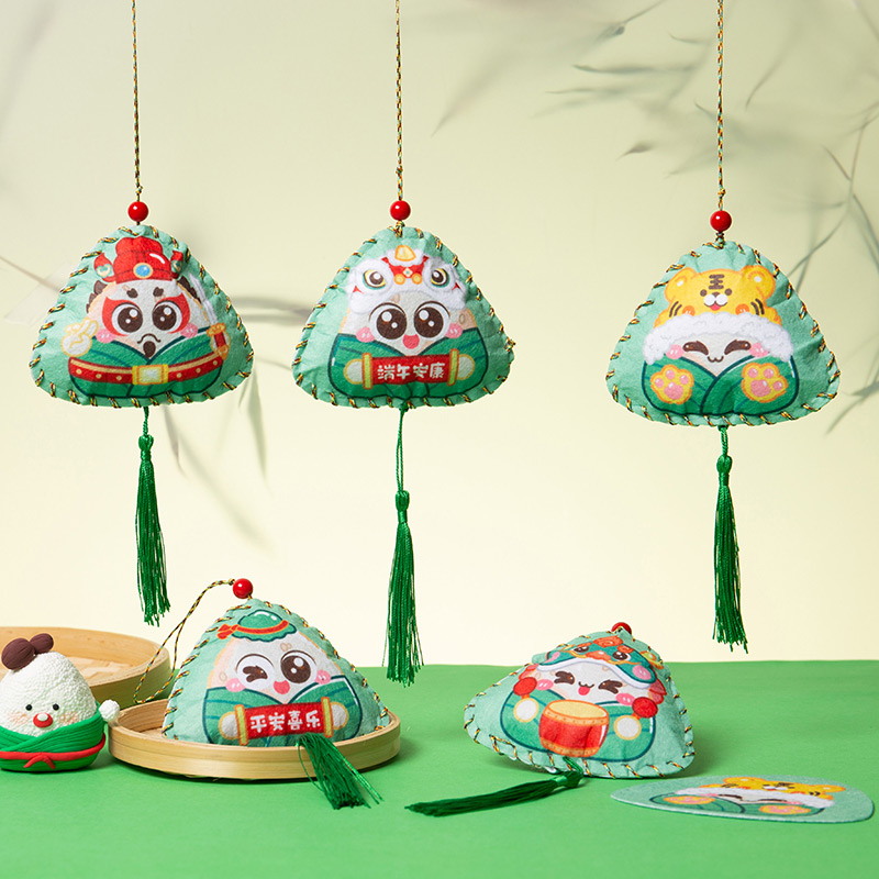 儿童节手工DIY端午挂饰材料包 幼儿园亲子活动不织布粽子香包挂件