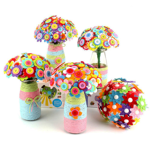 幼儿园手工制作教师节纽扣花花朵