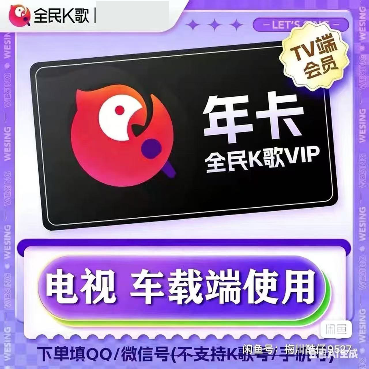 云视听全民k歌会员年卡tv版车生活娱乐线上会员
