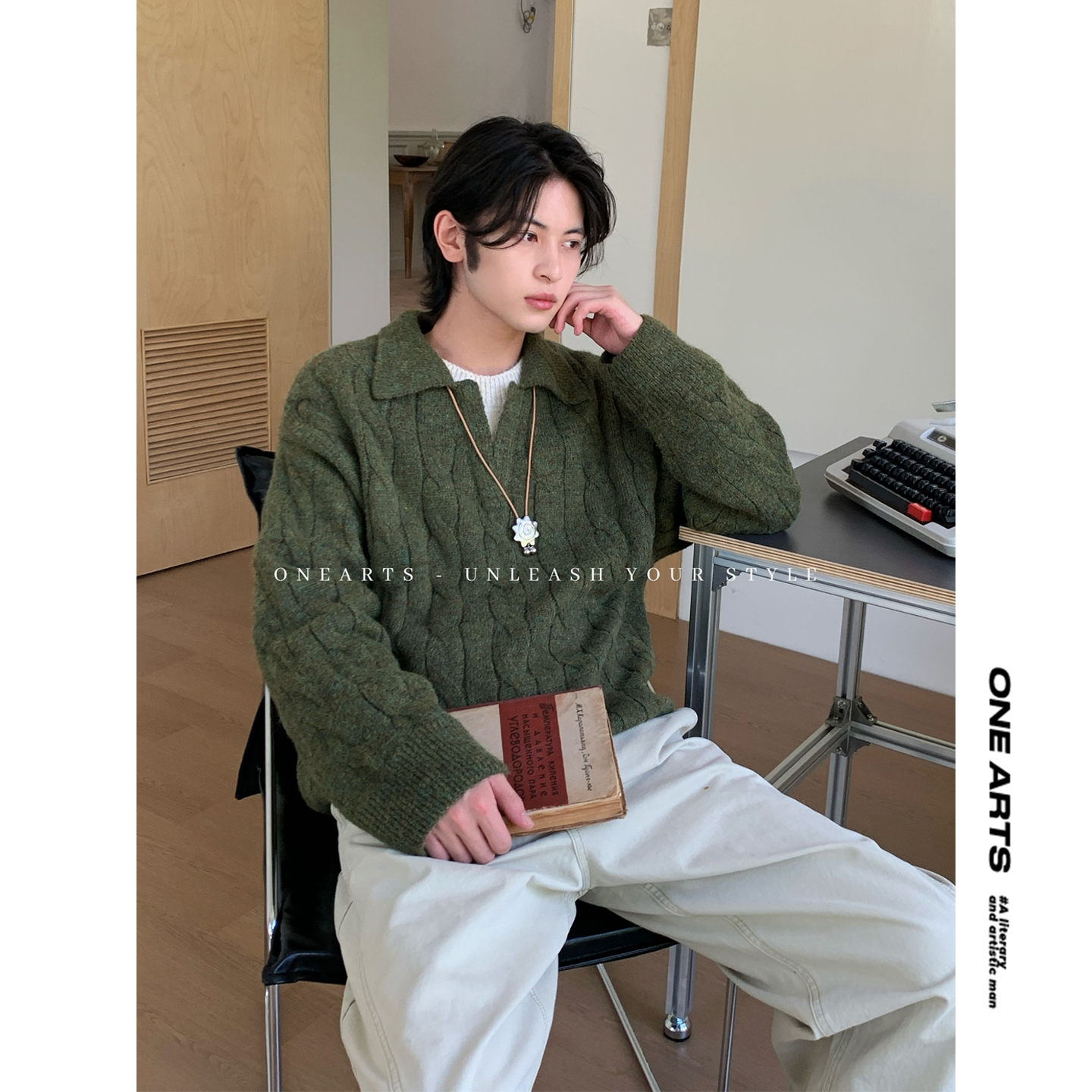 秋冬复古麻花慵懒风情侣毛衣