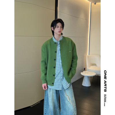 金属标高级感加厚保暖纽扣开衫