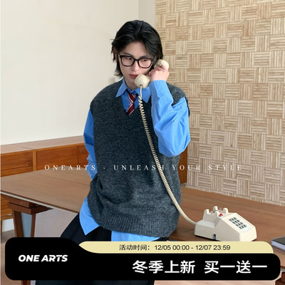 cleanfit坎肩V领针织衫马甲情侣