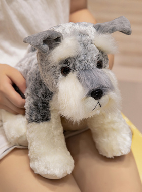 网红仿真可爱雪纳瑞玩偶公仔毛绒玩具儿童安抚娃娃闺蜜女生日礼物