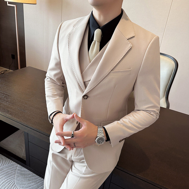 秋冬西服套装正装休闲新郎婚礼西服三件套A207-TZ807-P265,男装西服套装,电商A207