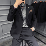 英伦风双排扣西装套装两件套新郎礼服A207-LJT36-P175大码加价，男装西服套装，电商A207