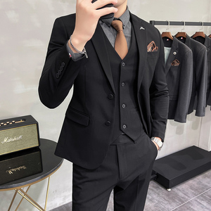 西服套装男英伦韩版修身两粒扣西装三件套商务A207-TZ817-P235图片