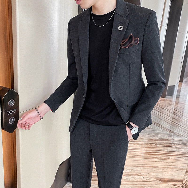 西服套装男英伦韩版修身西装两件套商务A470-LJT26-P175大码加价,男装西服套装,电商A207
