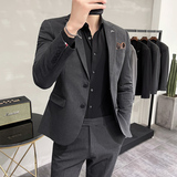 西服套装男英伦韩版修身两粒扣西装两件套商务A207-LJT817-P190，男装西服套装，电商A207