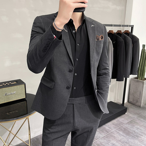 西服套装男英伦韩版修身两粒扣西装两件套商务A207-LJT817-P190图片