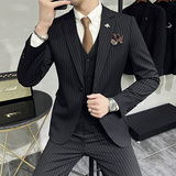 西服套装男三件套条纹休闲商务西服A207-TZ813-P235，男装西服套装，电商A207