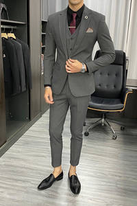 西装套装男英伦风韩版修身三件套商务西服A470-TZ26-P220大码加价图片