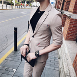 2025夏款七分袖西装男套装九分休闲裤中袖西服A207-TZ31-P150，男装西服套装，电商A207