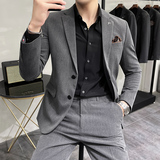 西服套装男英伦韩版修身两粒扣西装两件套商务A207-LJT817-P190，男装西服套装，电商A207